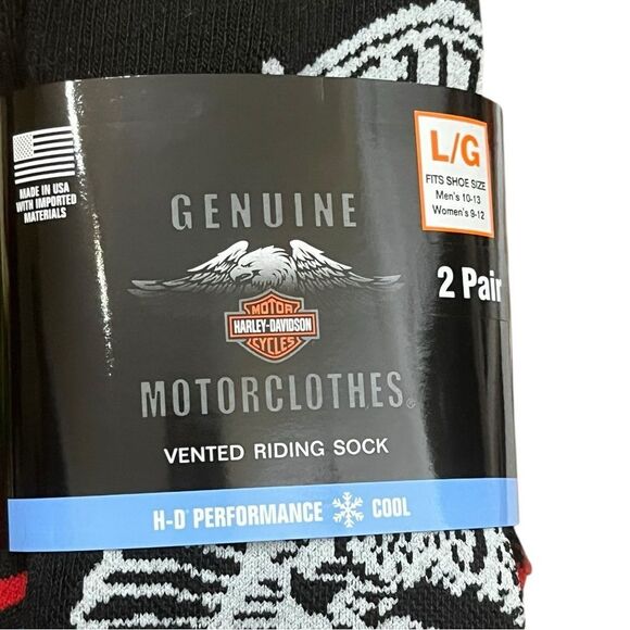 Harley-Davidson Black and Blue Sock Bundle, Size L, NWT Made in USA - Picture 5 of 6